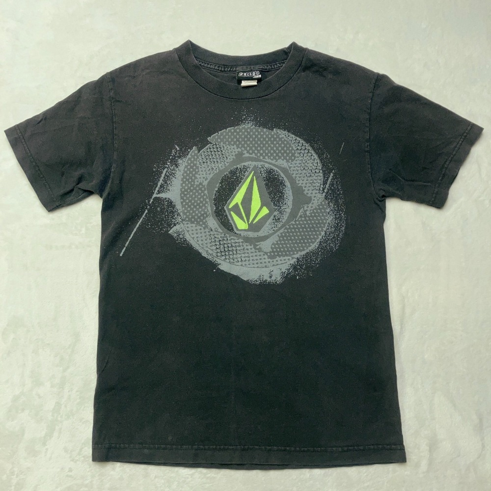 Vintage Y2K Volcom Stone T Shirt Men's S Faded‎ Black Surf Skate Snow Mall Goth
